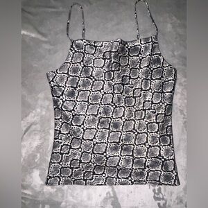 Black and White Snake Print Cami Tank